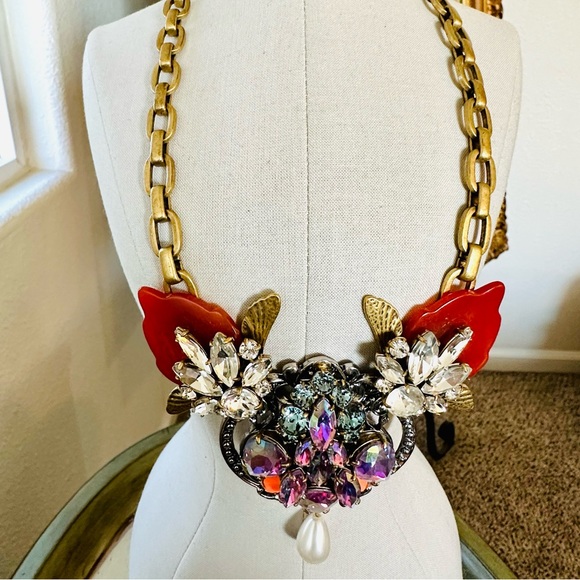 🔥 Vintage J Crew Crystal statement necklace - Picture 5 of 17